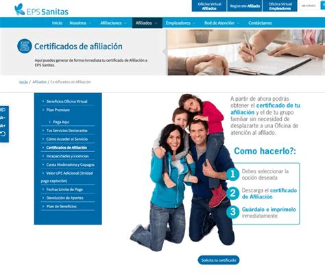 Descarga tu certificado de afiliación EPS Sanitas